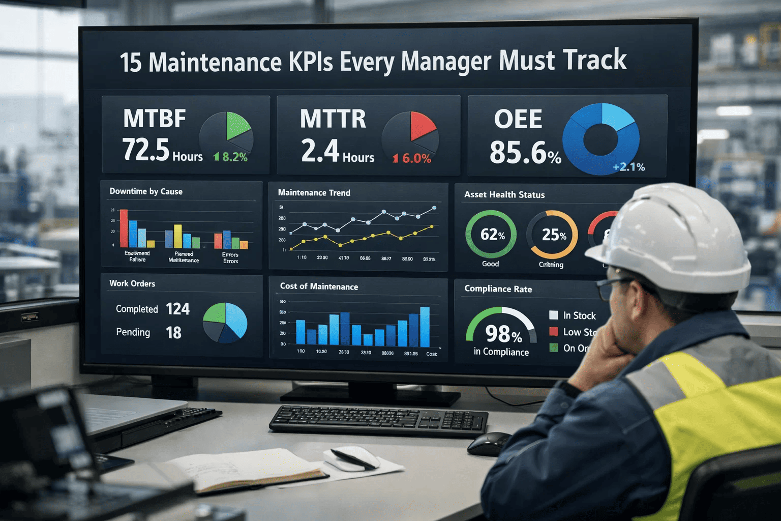 Admin dashboard with KPI indicators